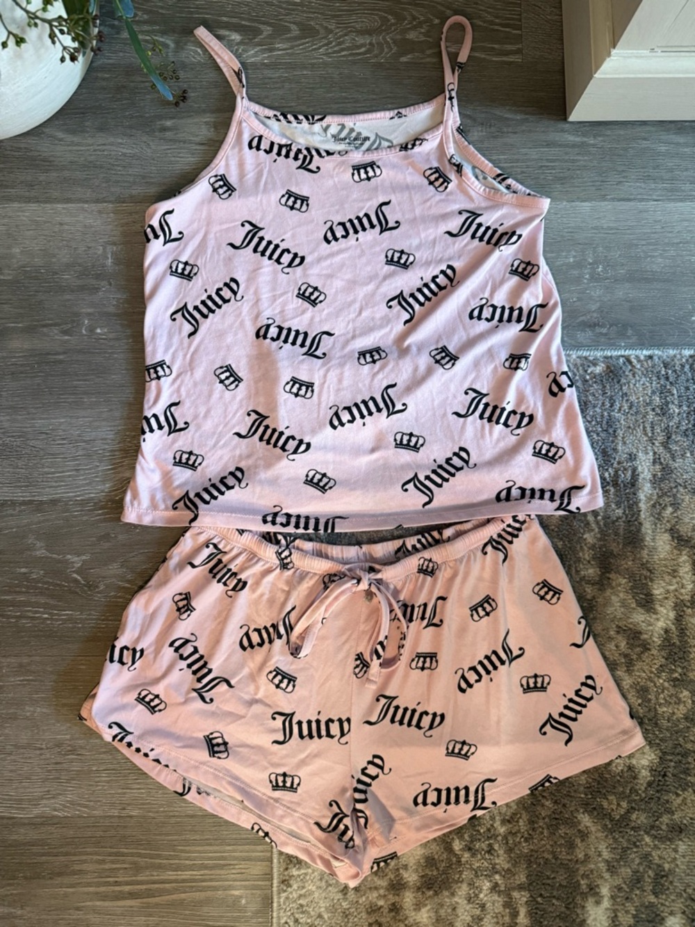 Juicy Couture Pink Logo Cami & Shorts Sleep Set